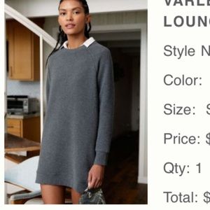 Anthropologie Varley grey albert lounge dress, Small